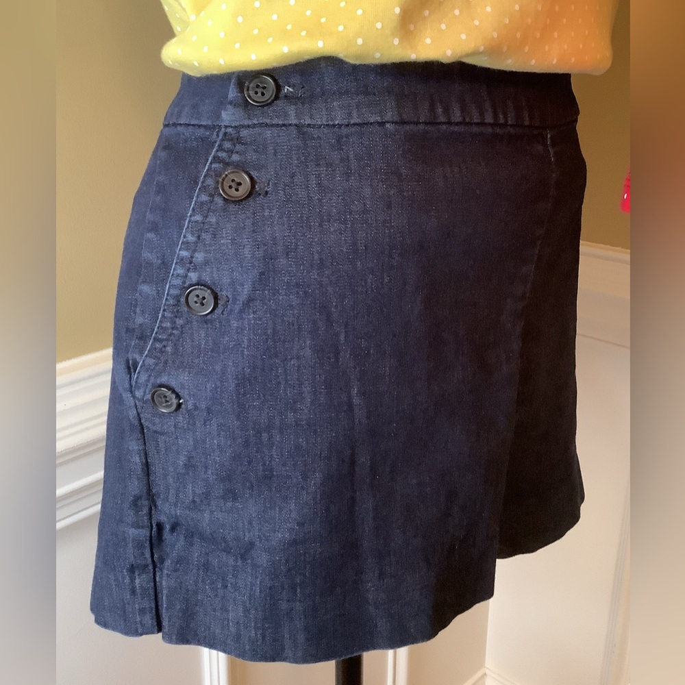 Banana Republic Navy Denim Button-Front Women's Skort